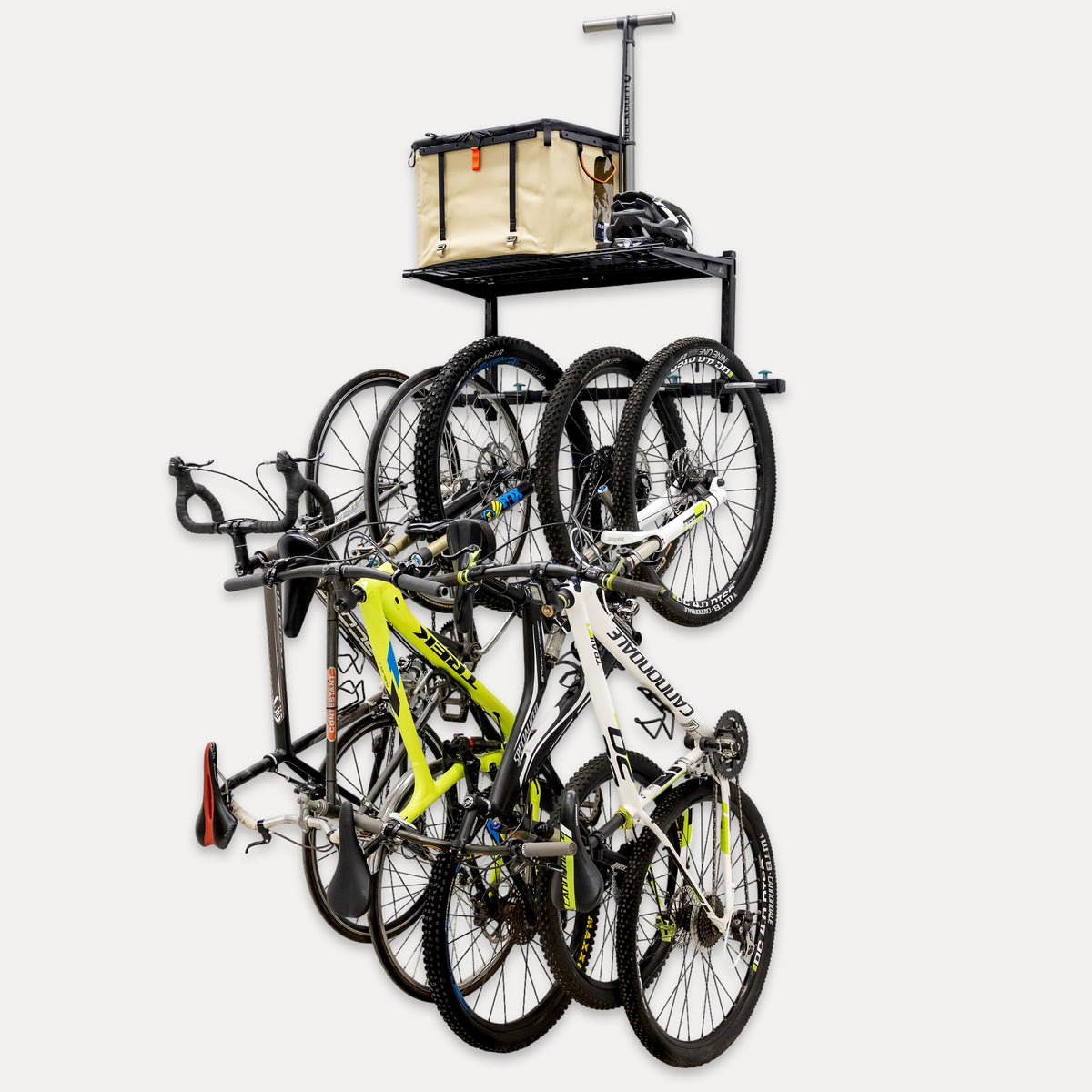 Bike Storage Rack with Shelf Adjustable Bicycle Wall Mount