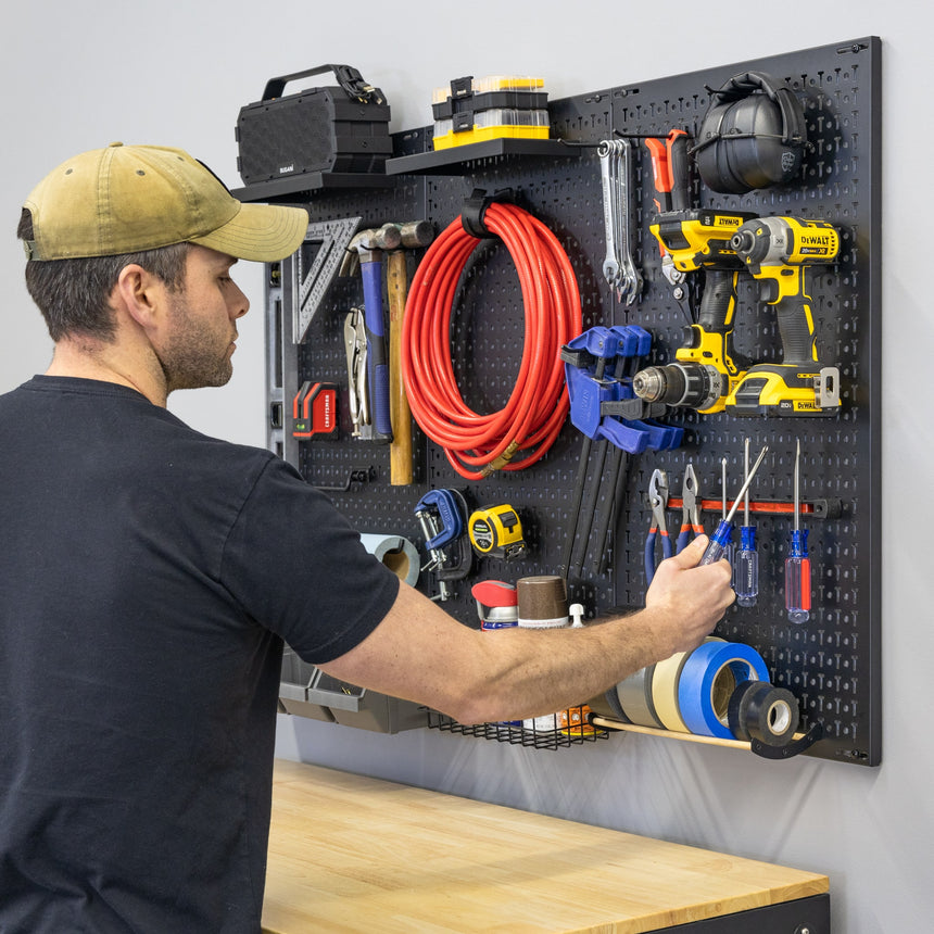 deluxe pegboard garage organizer