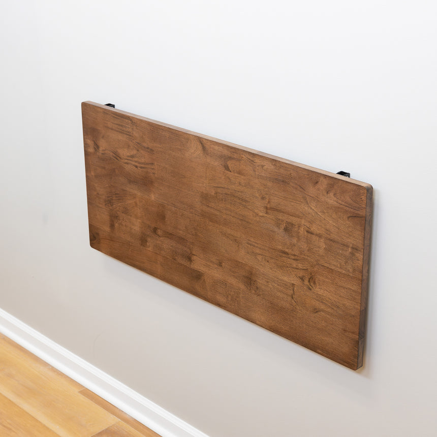 Wakefield Foldable Workbench | Dark Wood With Black Brackets