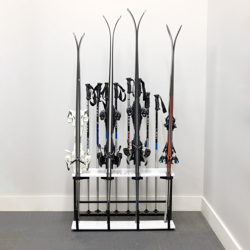skis and ski poles organization ideas