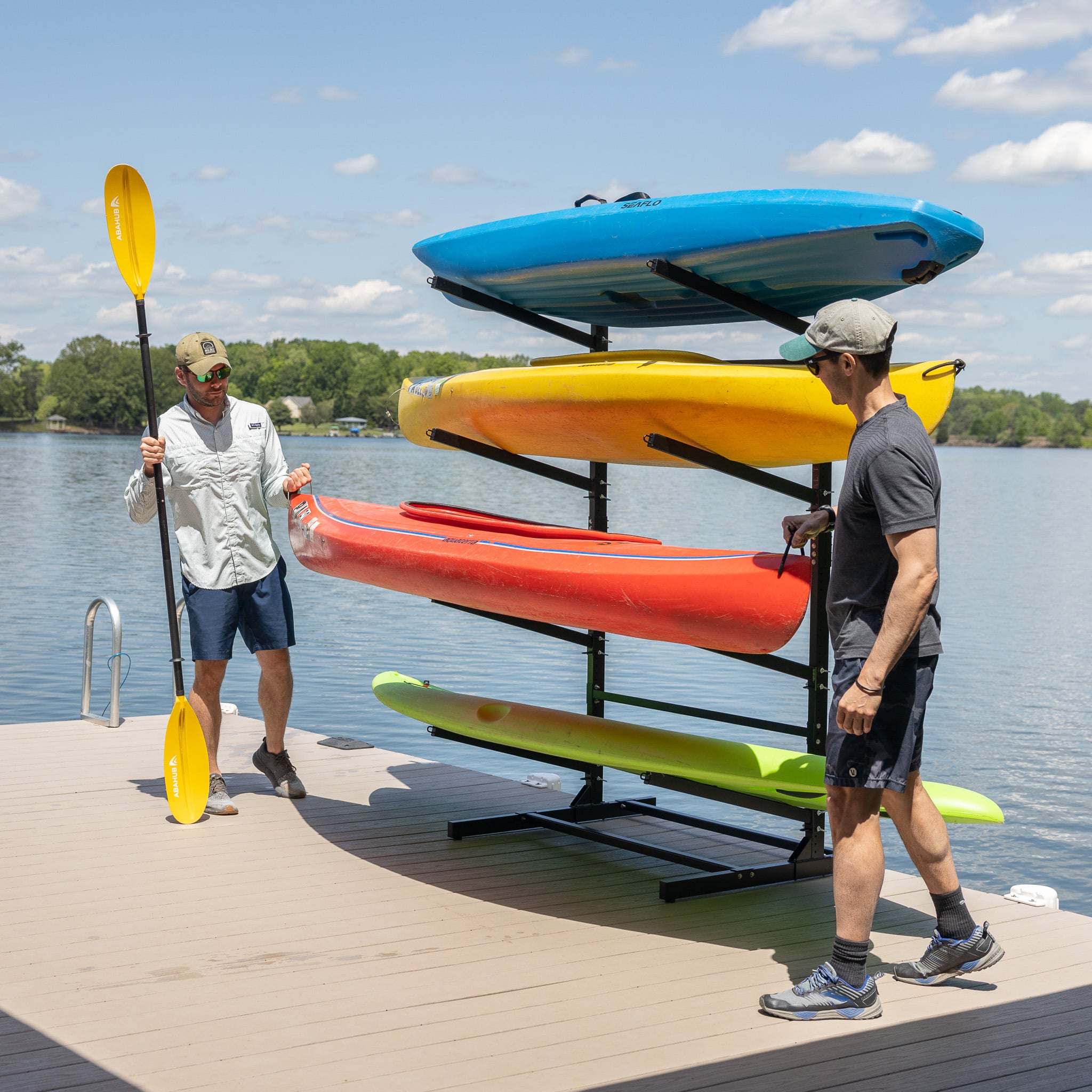 Freestanding Kayak Storage Organize Kayaks Paddle Boards or