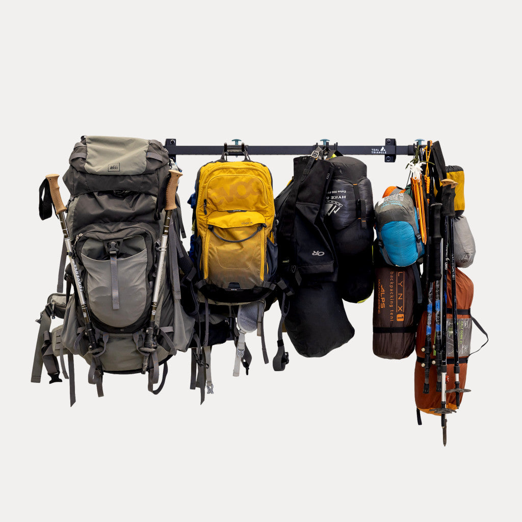 Teal Triangle G Hike Camp Adjustable Wall Storage System