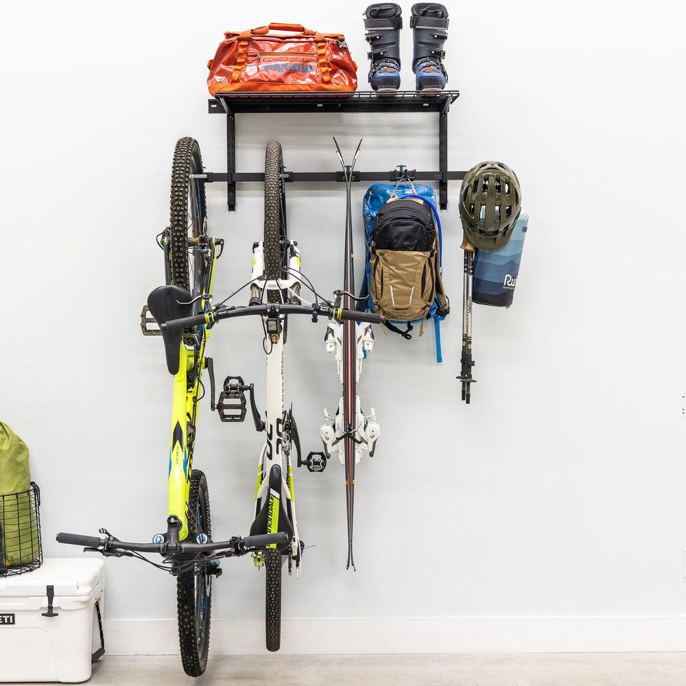 Wall Mounted Garage Storage Rack with Shelf for Bikes, Skis, Bags | G ...