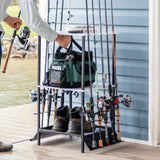 organized fishing poles