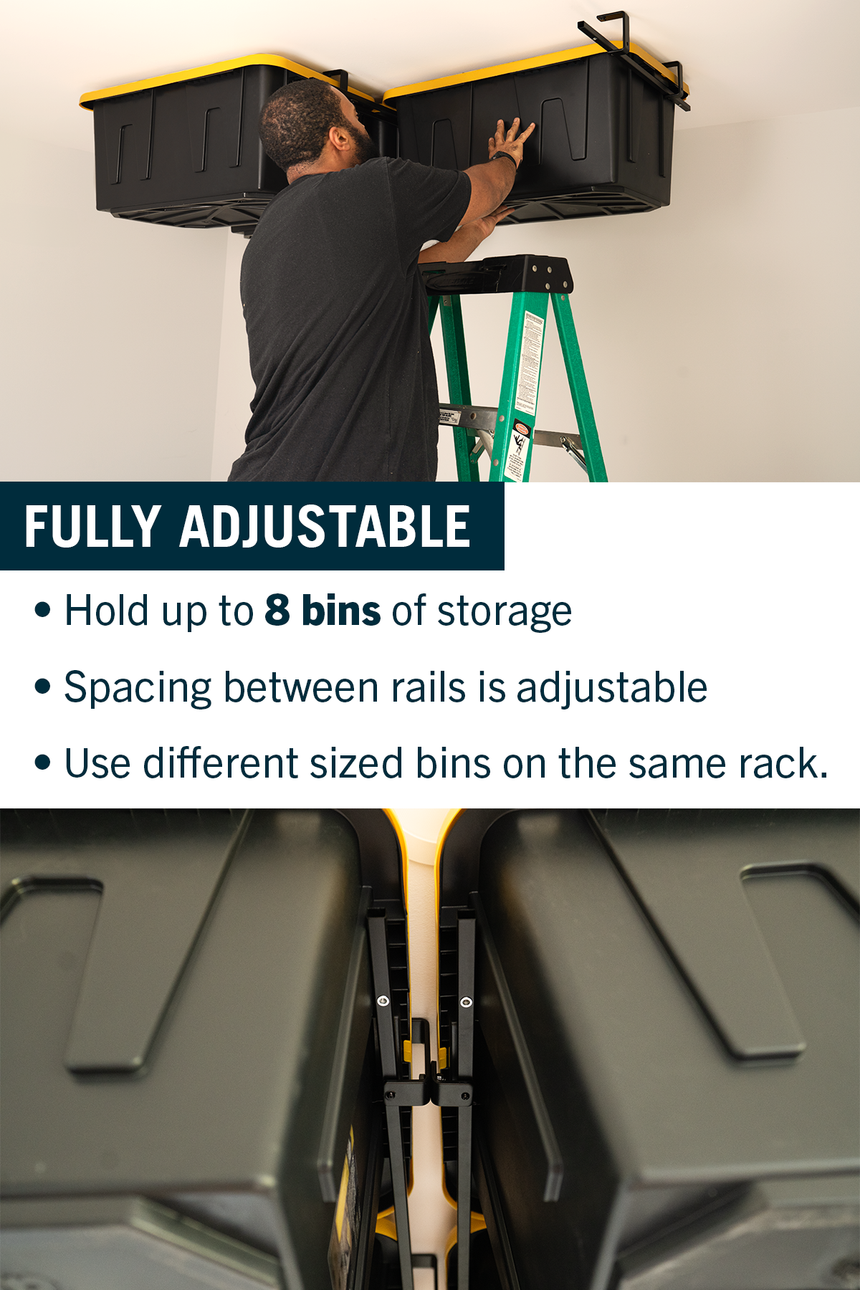 ToteLoft - 4 Bin - Ceiling Tote Storage | Up to 200 lbs