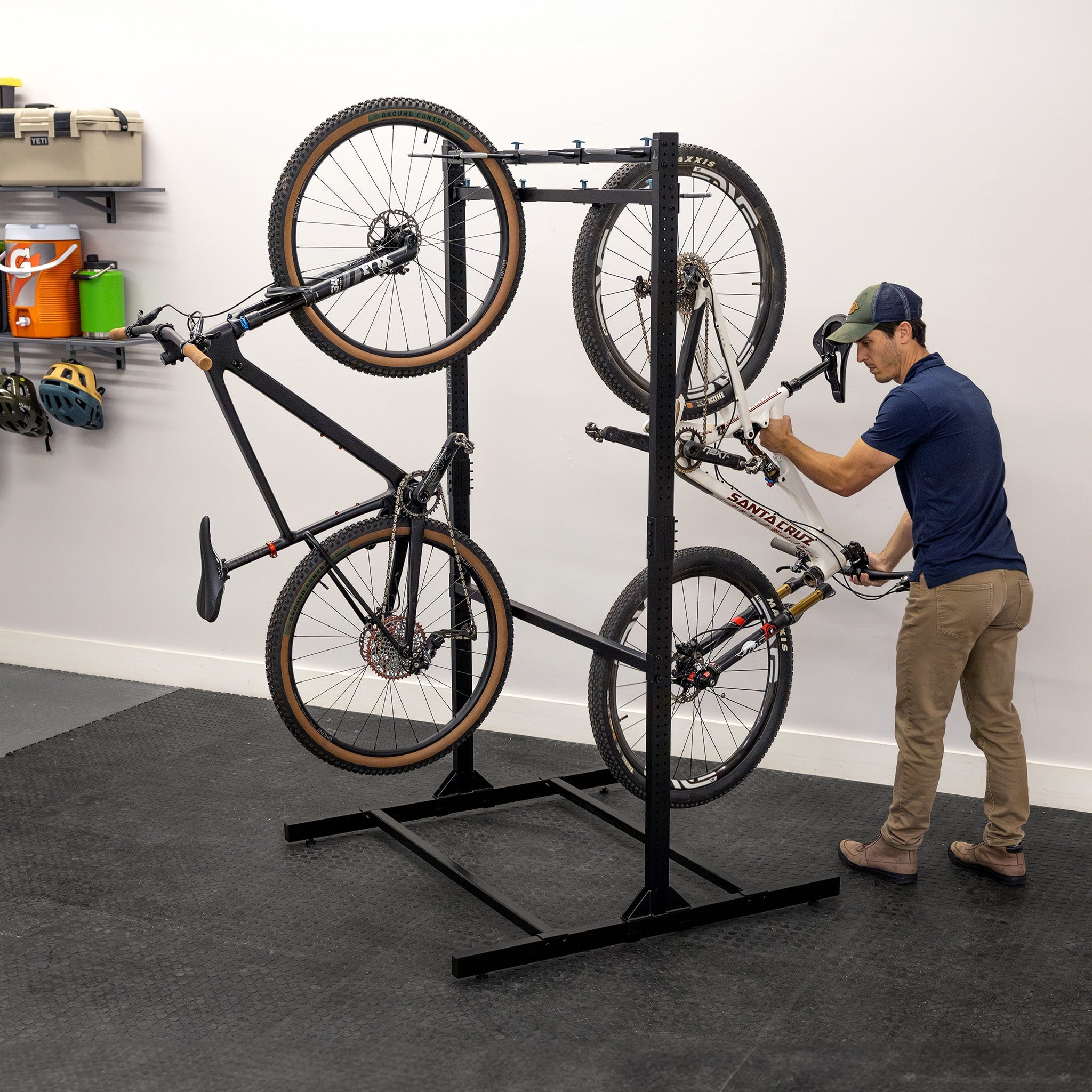 Double-Sided Freestanding Bike Rack, Garage Bike Storage, Holds 8