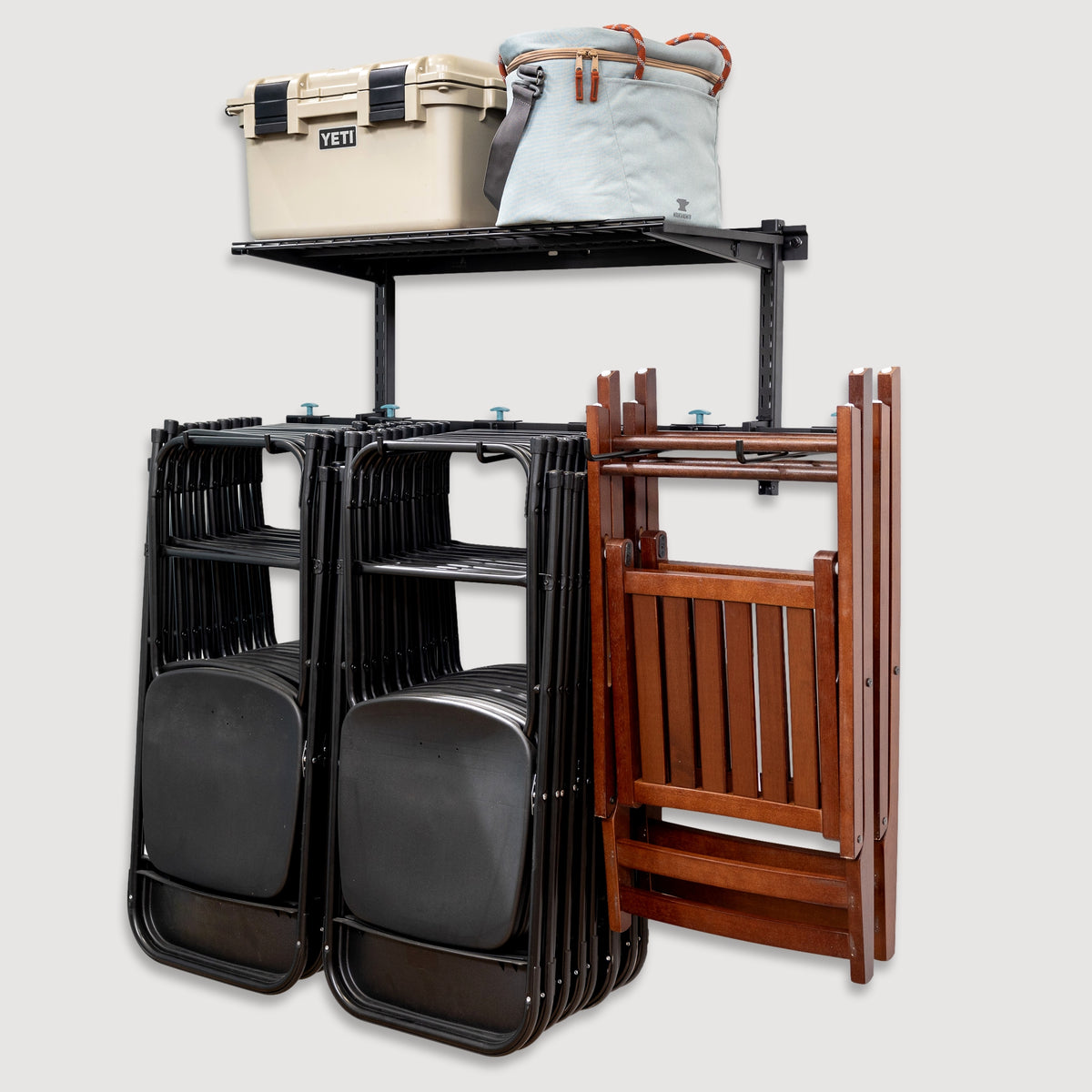 Wall Mounted Chair Storage Rack with Shelf | Chair Hanger by Teal Triangle