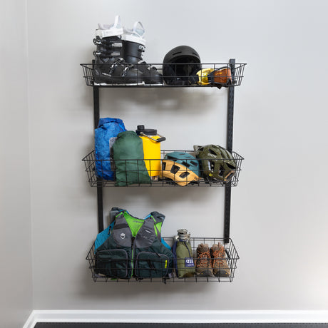 wall mounted wire basket storage