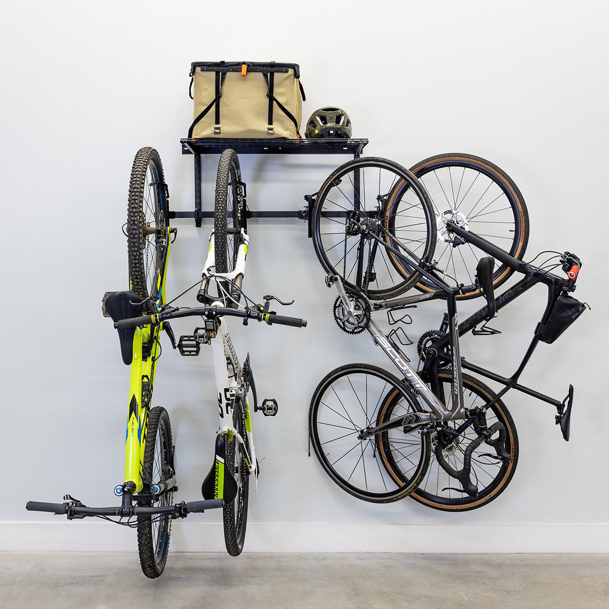 Swivel Bike Storage Rack with Shelf Garage Bicycle Wall Mount