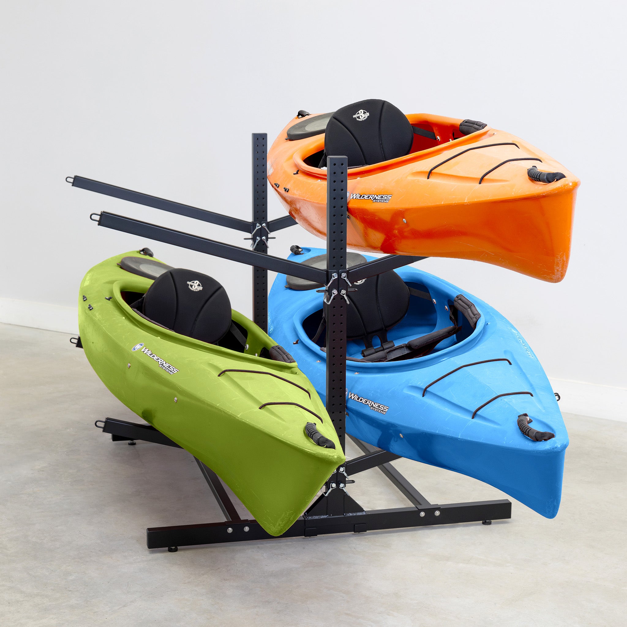4 Kayak Storage Rack, Double Sided Garage & Outdoor Organizer for