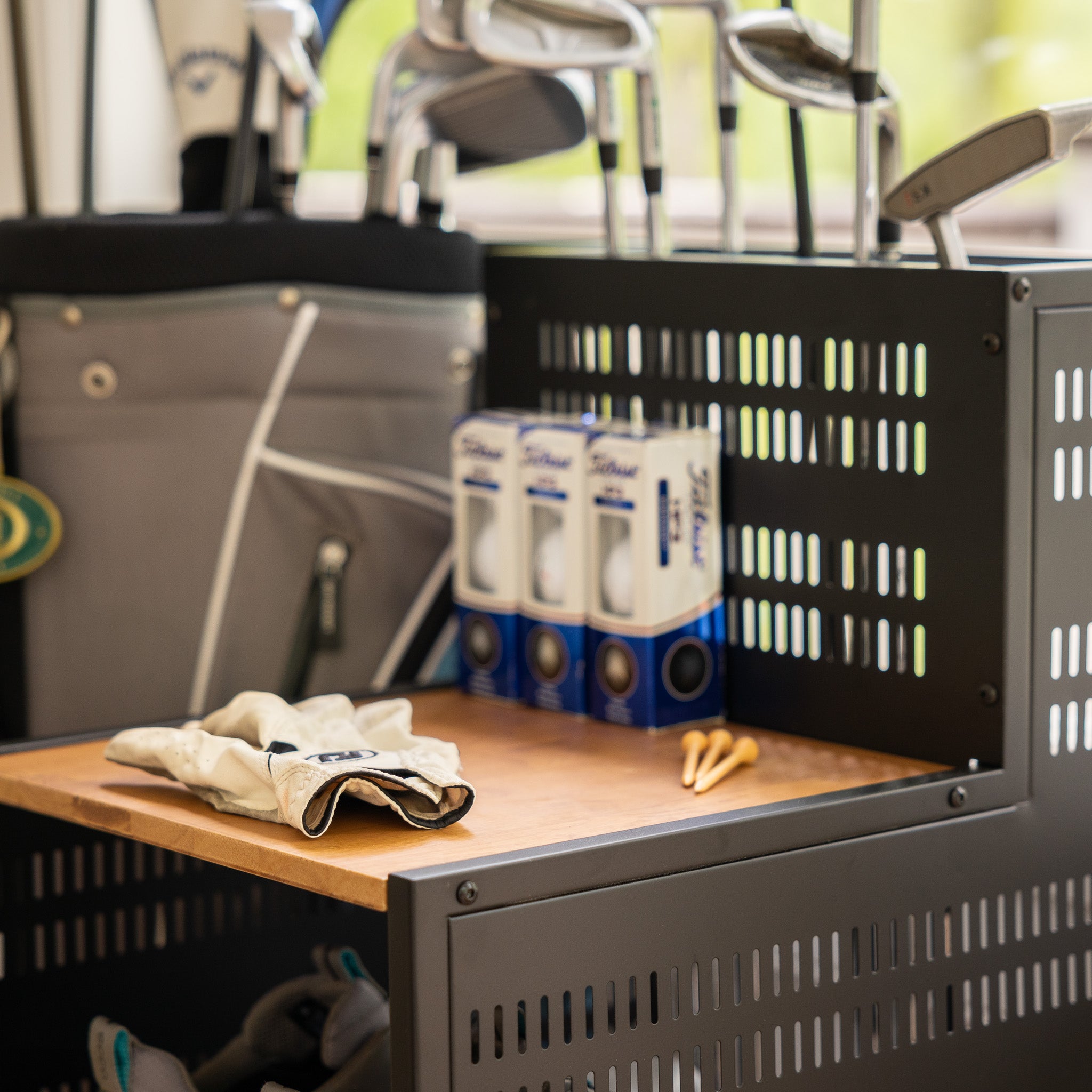 Golf Bag Rack for Garage – Teal Triangle