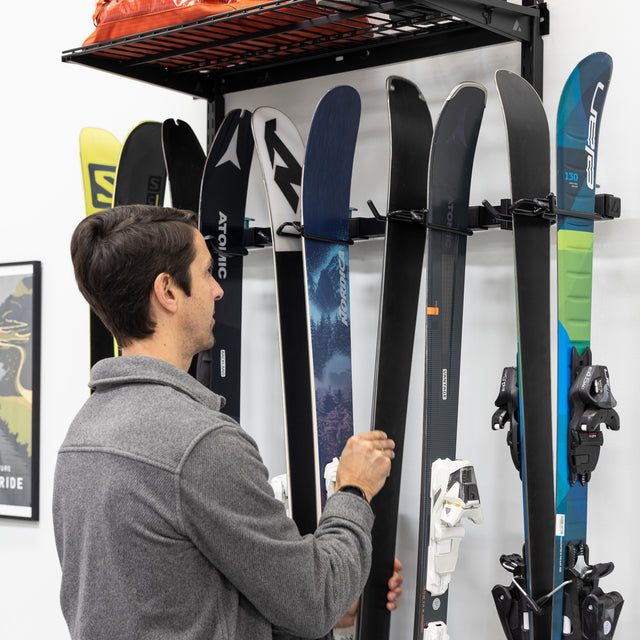 Ski and Boot Rack | Garage Ski Rack Wall Mount | Teal Triangle