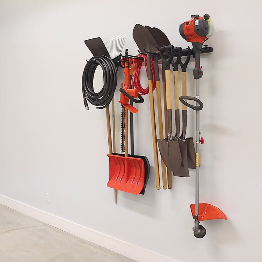 Tool Storage Rack Garage Wall Mount Organizer, Holds Garden Tools Double  Hooks