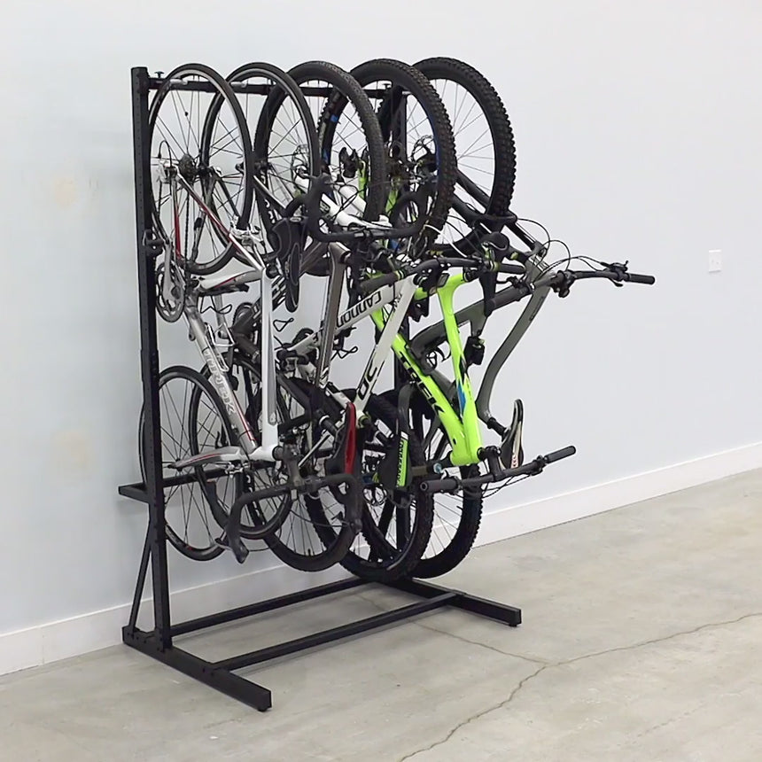 Free Standing Bike Stand for 5 or 6 Bicycles, Vertical Bike Rack