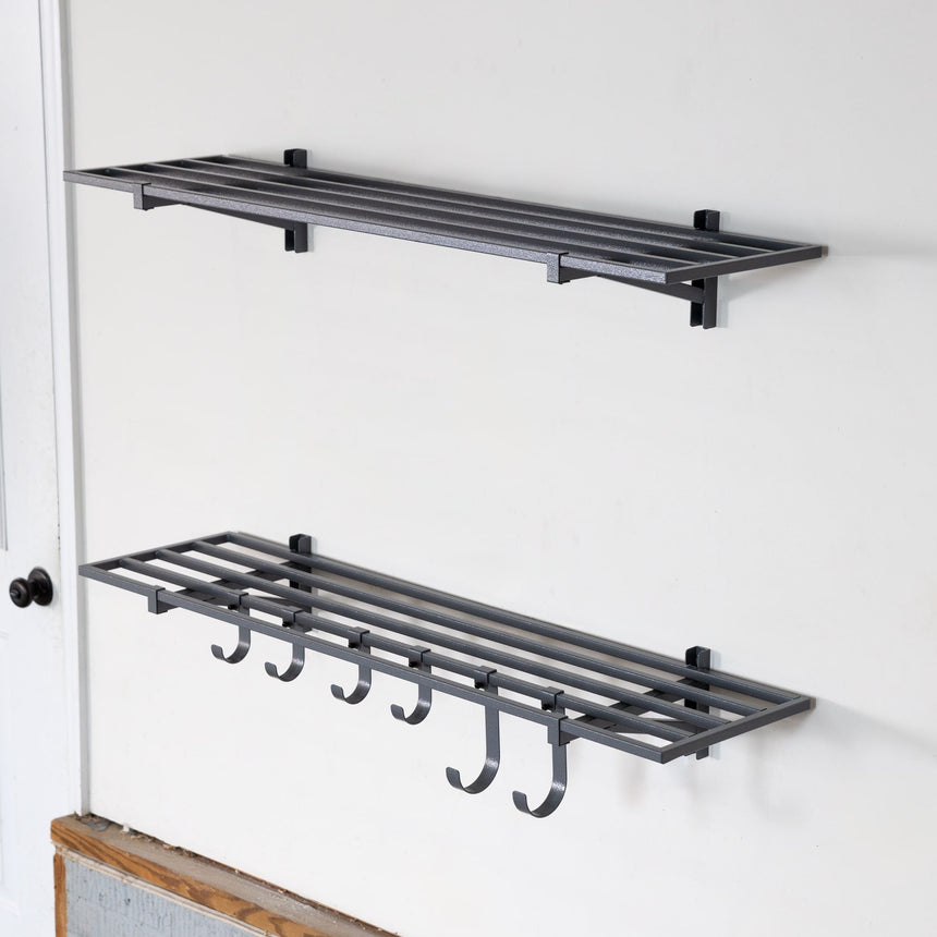 1' x 4' Bristol Garage Wall Mount Shelves | 2 Pack | Hammered Gray